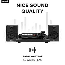 Gemini TT-900 Turntable System with Pair of Speakers - Black/Black