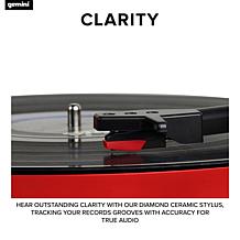 Gemini TT-900 Turntable System with Pair of Speakers - Black/Red