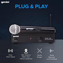 Gemini UHF-01M Single Handheld Wireless Microphone System