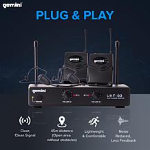 Gemini UHF-02HL UHF Dual Headset Wireless Microphone System