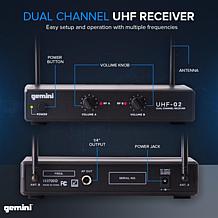 Gemini UHF-02M Dual Handheld Wireless Microphone System