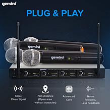 Gemini UHF-04M UHF Quad Wireless Handheld Microphones System