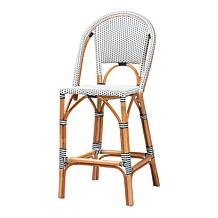 Genica Rattan Bar Stool with Woven Plastic Frame