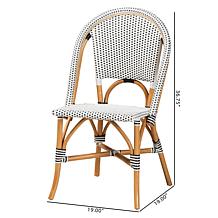Genica Rattan Dining Chair with Openwork Back, 36.75"H