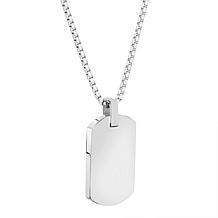 Geoffrey Beene 0.10ctw Cubic Zirconia Dog Tag Pendant Necklace