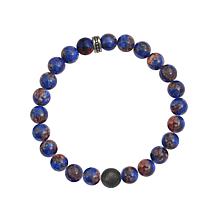 Geoffrey Beene Chinese Good Fortune Agate Beaded Stretch Bracelet