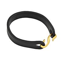 Geoffrey Beene Men's Stainless Steel and Leather Hook Closure Bracelet