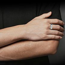 Geoffrey Beene Men's Stainless Steel CZ Solitaire Band Ring