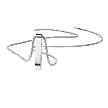 Geoffrey Beene Men's Stainless Steel Polished Vertical Bar Necklace