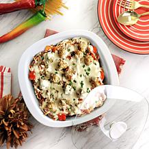 Gibson Elite Gracious Dining 1.9 Qt Stoneware Casserole, White