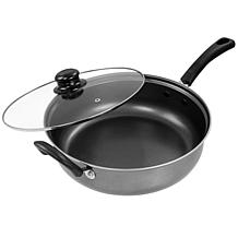 Gibson Everyday 11" Highberry Chicken Fryer with Lid in Grey