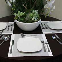 Gibson Hammered 46-Piece Flatware Set with Wire Caddy
