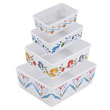 Gibson Home 8-Piece Anaya Rectangular Nesting Food Storage Set