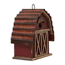 Glitzhome 10.25" Rustic Solid Wood Barn Birdhouse
