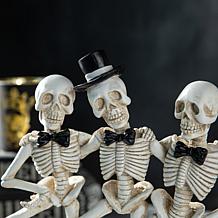 Glitzhome 10.50'' Halloween Polyresin Dancing Skeleton Table Decor