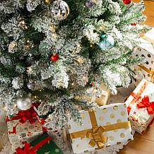 Glitzhome 11 Ft. Preloaded LED Pencil Fir Artificial Christmas Tree