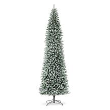 Glitzhome 11 Ft. Preloaded LED Pencil Fir Artificial Christmas Tree
