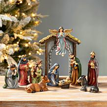 Glitzhome 11-pc MultiColored Resin Nativity Figurine Set