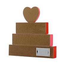 Glitzhome 11.25in H Lighted Valentine's Wooden Block Table Sign