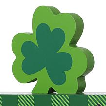 Glitzhome 11.5" Lighted St. Patrick's Wooden Block Table Sign
