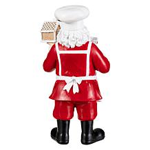 Glitzhome 11"H Christmas Resin Santa Chef Figurine