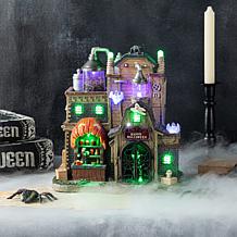 Glitzhome 11"H Lighted Resin Halloween Haunted House Village