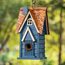 Glitzhome 12" Distressed Solid Wood Cottage Birdhouse