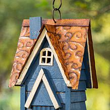 Glitzhome 12" Distressed Solid Wood Cottage Birdhouse