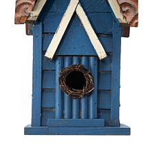 Glitzhome 12" Distressed Solid Wood Cottage Birdhouse