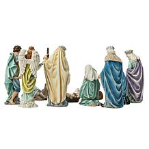 Glitzhome 12-pc Oversized Deluxe Blue Resin Nativity Figurine Set