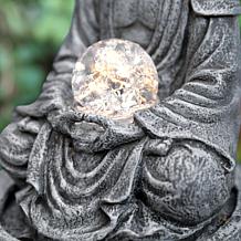 Glitzhome 12" Zen-Style Polyresin Table Fountain with LED Light