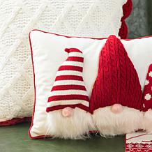 Glitzhome 12in. H 3D Heavy Knitted Gnome Pillow