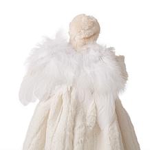 Glitzhome 12in H Faux Fur Angel Tree Top