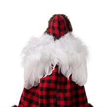 Glitzhome 12in H Plaid Angel Tree Top