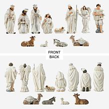 Glitzhome 12pcs Ivory Resin Nativity Figurine Set