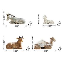 Glitzhome 12pcs Ivory Resin Nativity Figurine Set