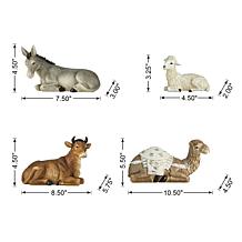 Glitzhome 12pcs Oversized Ivory Resin Nativity Figurine Set