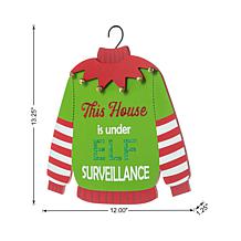 Glitzhome 13.25" Christmas Elf Costume Wooden Door Hanger