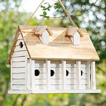 Glitzhome 14.25" Oversized Distressed Solid Wood Cottage Birdhouse