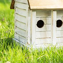 Glitzhome 14.25" Oversized Distressed Solid Wood Cottage Birdhouse