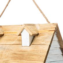 Glitzhome 14.25" Oversized Distressed Solid Wood Cottage Birdhouse