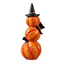 Glitzhome 14.25in. H Halloween Lighted Stacked Pumpkin Table Decor