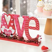 Glitzhome 14.25in L Valentine's LOVE Wooden Gnome Table Decor