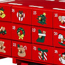 Glitzhome 14.5" Wooden Christmas Truck Countdown Calendar