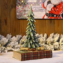 Glitzhome 14.75in H Resin Christmas Table Tree Decor