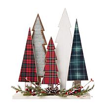Glitzhome 14in. H Wooden Christmas Tree Table Decor