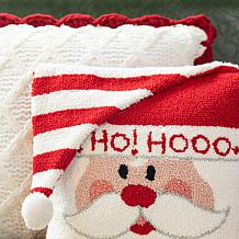 Glitzhome 14in. L Hooked 3D Santa Pillow