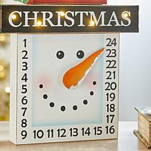 Glitzhome 15" Lighted Wooden Christmas Snowman Countdown