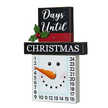 Glitzhome 15" Lighted Wooden Christmas Snowman Countdown