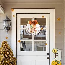 Glitzhome 15" Round Fall Wooden Word Door Hanger